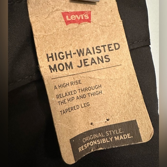 NWT LEVI’S WOMENS HIGH WAISTED MOM JEANS BLACK 28x30 - Picture 5 of 7